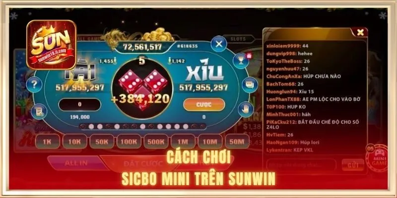 Cách chơi sicbo mini trên SUNWIN