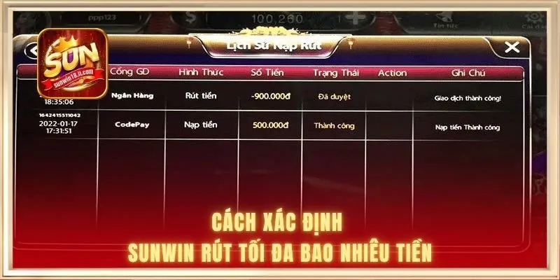 SUNWIN Rút Tối Đa Bao Nhiêu Tiền | Cập Nhật Con Số Cụ Thể 1 Cách xác định SUNWIN rút tối đa bao nhiêu tiền