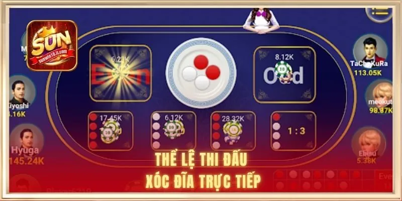 Thể lệ thi đấu xóc đĩa trực tiếp